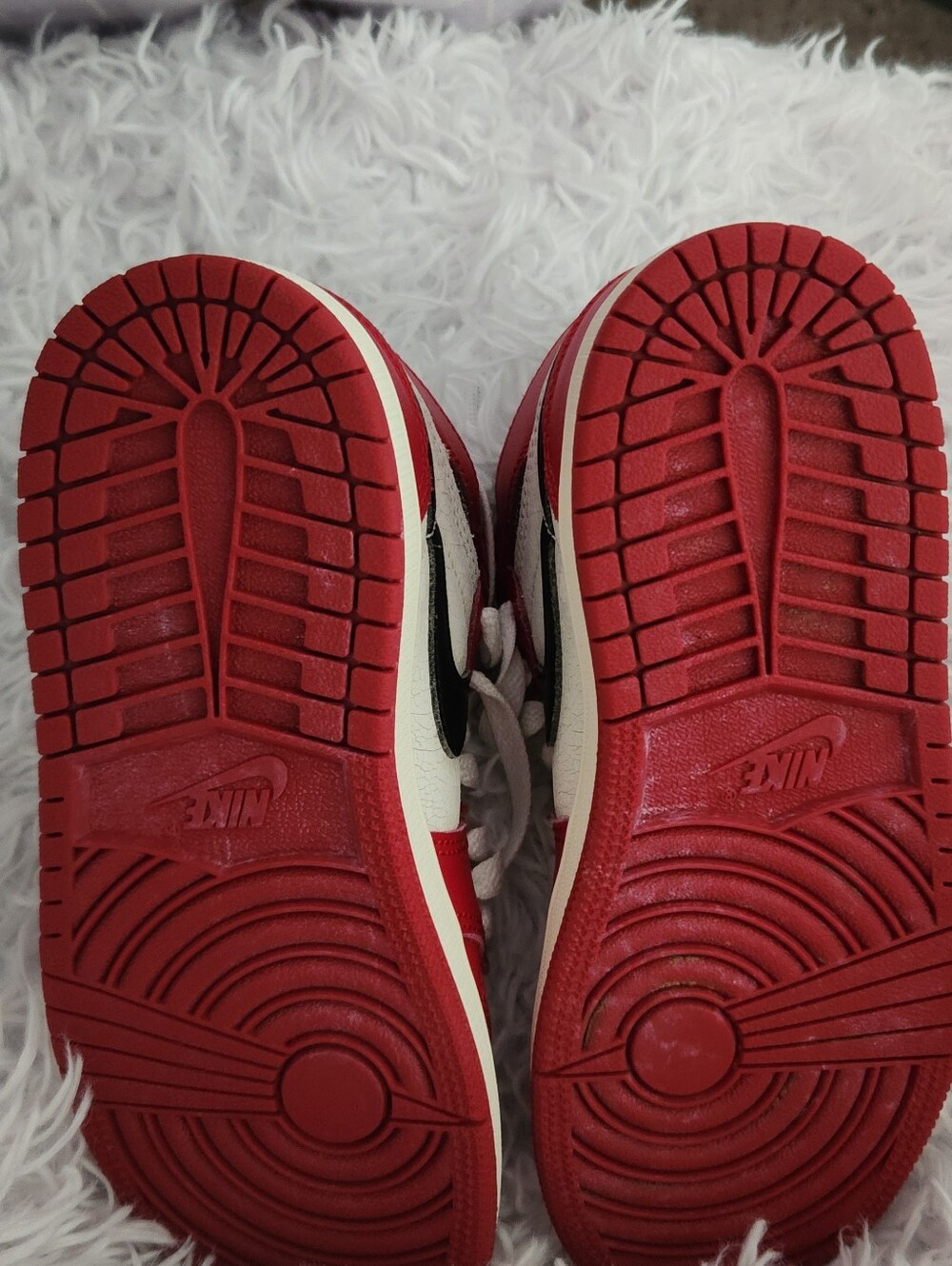 Nike Kids White and Red High-Top Sneakers - Picture 3 of 3